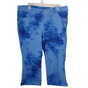 Women's lane Bryant blue tie dye capris 18